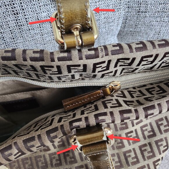 Authentic Fendi Zucchino Tote Charm Canvas Small - Picture 15 of 16